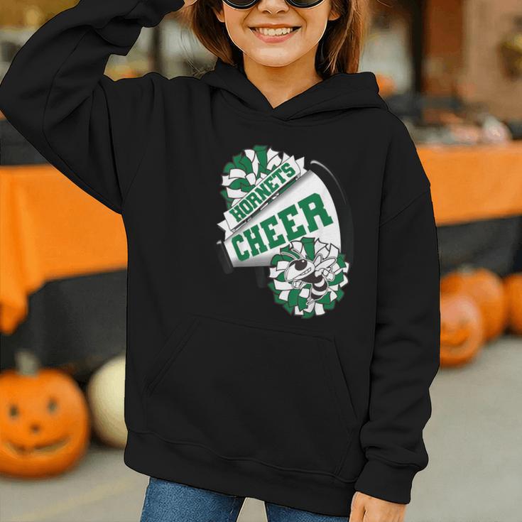 Hornets Cheer Back To School Cheerleading Spirit Green Graphic Youth Hoodie Hornets Cheer Back To School Cheerleading Spirit Green Graphic Youth Hoodie