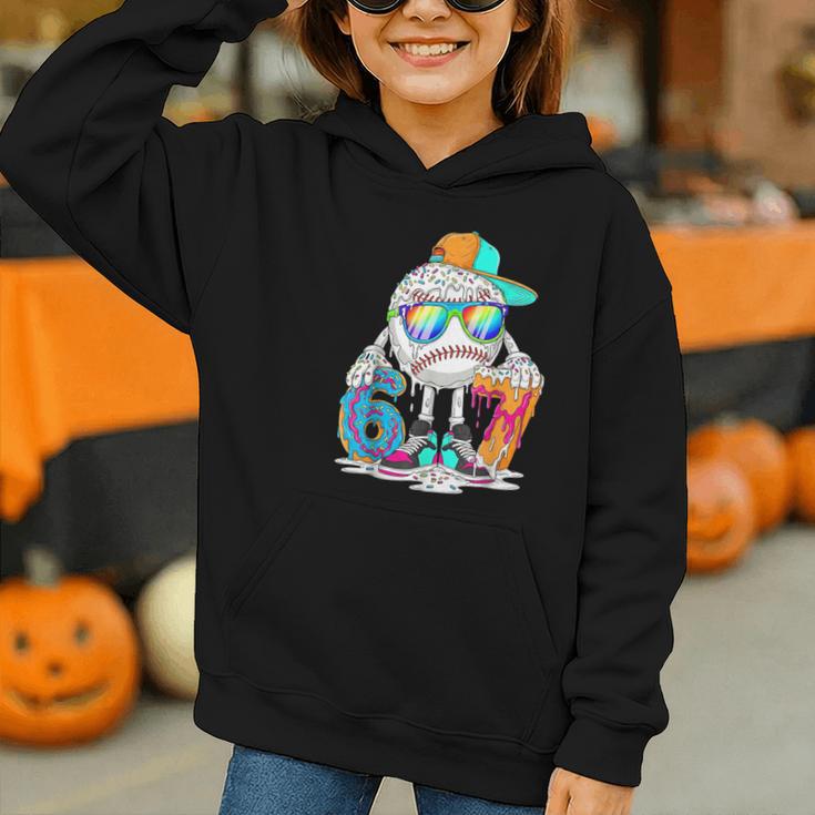 HUGvyn 6 7 Baseball Number Kid Drip Ice Cream Six Seven Meme Graphic Youth Hoodie