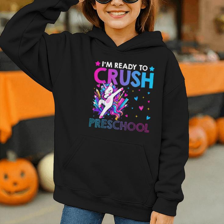 I'm Ready To Crush Preschool Dabbing Unicorn Back To School Graphic Youth Hoodie I'm Ready To Crush Preschool Dabbing Unicorn Back To School Graphic Youth Hoodie
