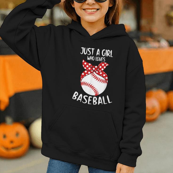 Just A Girl Who Loves Baseball Cute Retro Baseball Lover Graphic Youth Hoodie Just A Girl Who Loves Baseball Cute Retro Baseball Lover Graphic Youth Hoodie