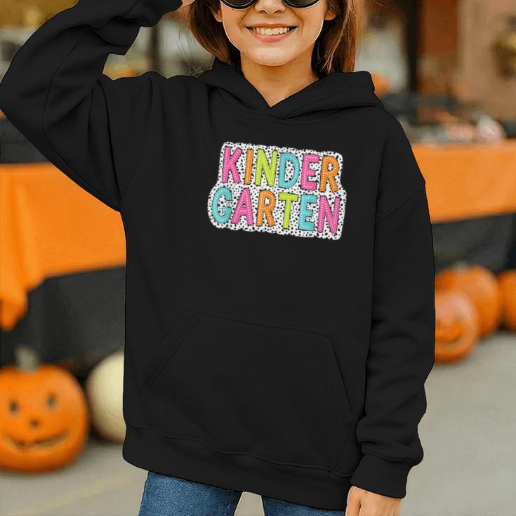 Kindergarten Dalmatian Dots Dream Team Back To School Graphic Youth Hoodie Kindergarten Dalmatian Dots Dream Team Back To School Graphic Youth Hoodie