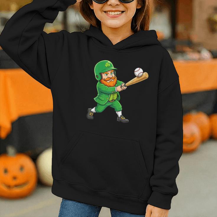 Leprechaun Playing Baseball St Patricks Day Men Boys Kids Graphic Youth Hoodie Leprechaun Playing Baseball St Patricks Day Men Boys Kids Graphic Youth Hoodie