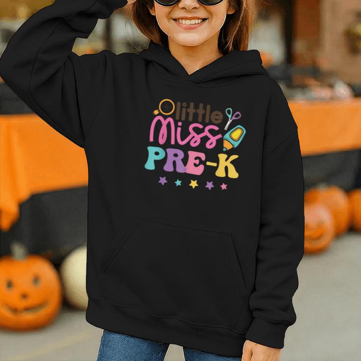 Little Miss Pre-K Preschool First Day Back To School Girls Graphic Youth Hoodie