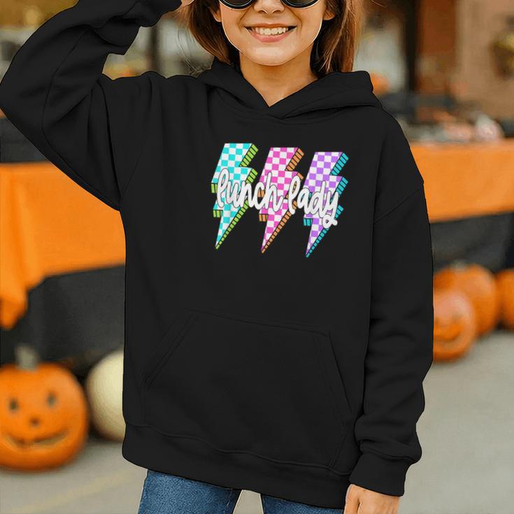 Lunch Lady Back To School Checkered First Day Of School Graphic Youth Hoodie Lunch Lady Back To School Checkered First Day Of School Graphic Youth Hoodie