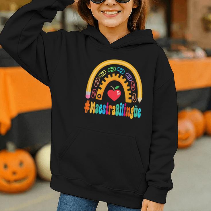 Maestra Bilingüe Appreciation Week Back To School Graphic Youth Hoodie Maestra Bilingüe Appreciation Week Back To School Graphic Youth Hoodie