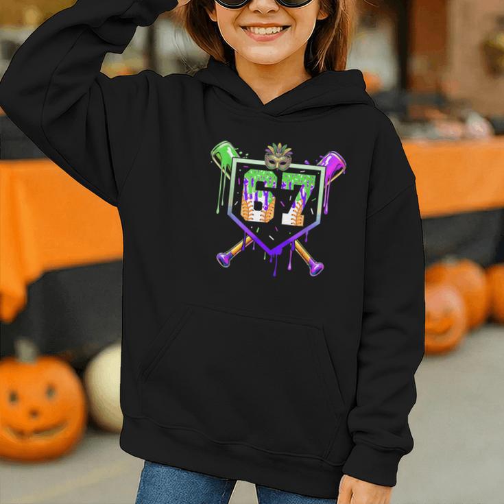 Mardi Gras Baseball Carnival Party Ice Cream Drip Boys Graphic Youth Hoodie Mardi Gras Baseball Carnival Party Ice Cream Drip Boys Graphic Youth Hoodie