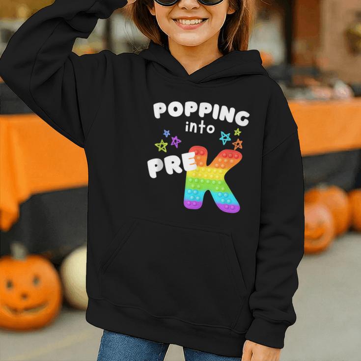 Popping Into Pre K Kid's Back To School Pop It Fidget Toy Graphic Youth Hoodie