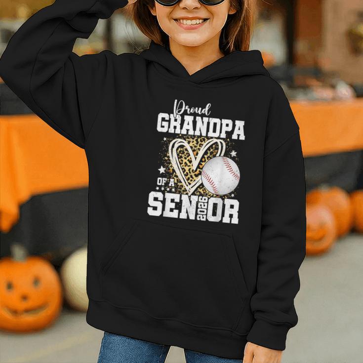 Proud Grandpa Of A 2026 Senior Baseball Graduation Leopard Graphic Youth Hoodie