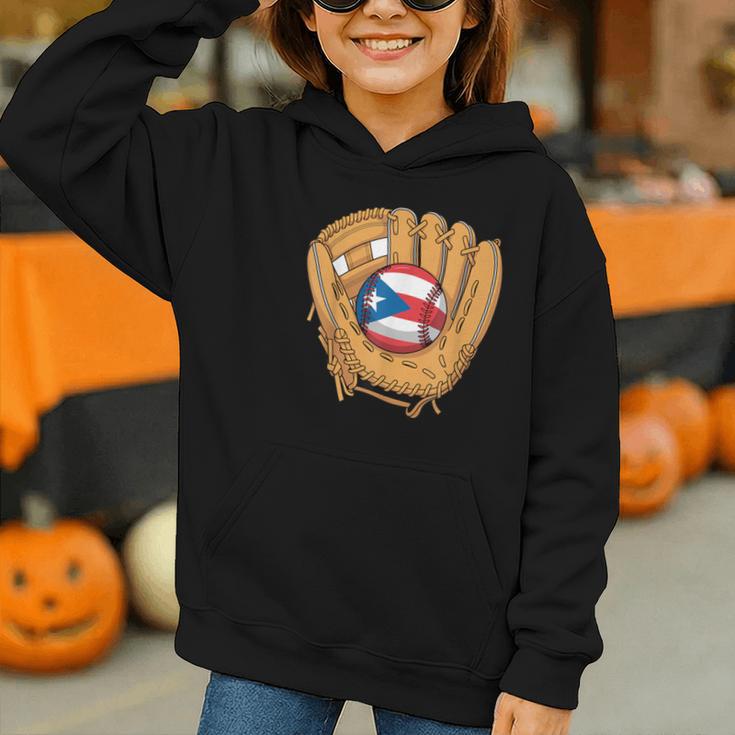 Puerto Rican Flag Baseball Player Boricua Pride Beisbol PR Graphic Youth Hoodie Puerto Rican Flag Baseball Player Boricua Pride Beisbol PR Graphic Youth Hoodie