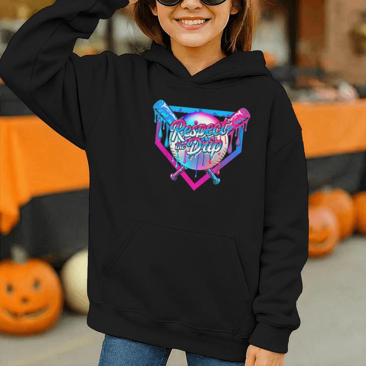 Respect The Drip Baseball Ice Cream For Kids Boys Youth Graphic Youth Hoodie Respect The Drip Baseball Ice Cream For Kids Boys Youth Graphic Youth Hoodie