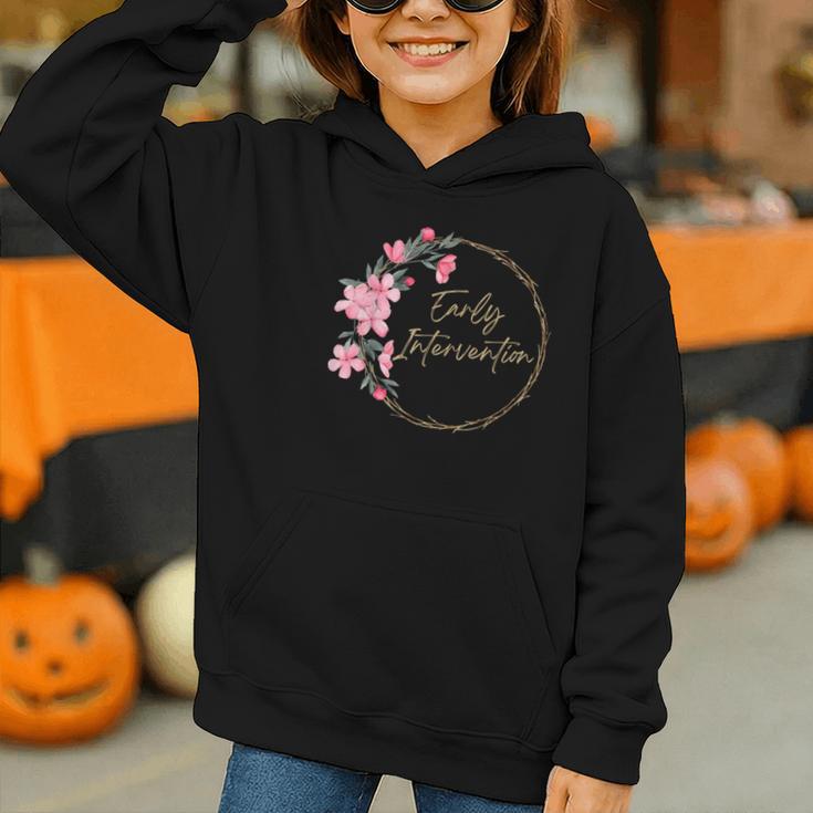 Retro Floral Early Intervention Specialist Back To School Graphic Youth Hoodie Retro Floral Early Intervention Specialist Back To School Graphic Youth Hoodie