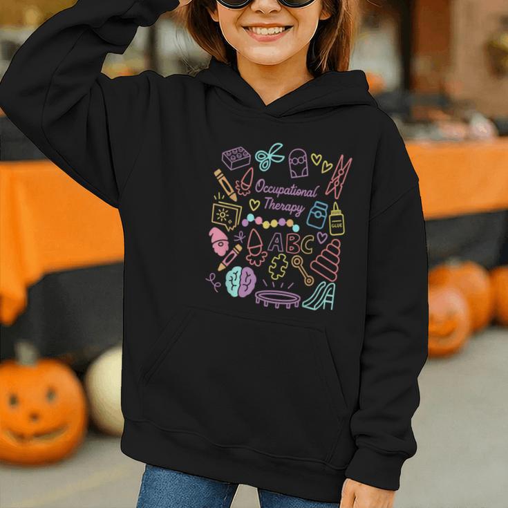 Retro Occupational Therapy Doodle Back To School Costume Graphic Youth Hoodie