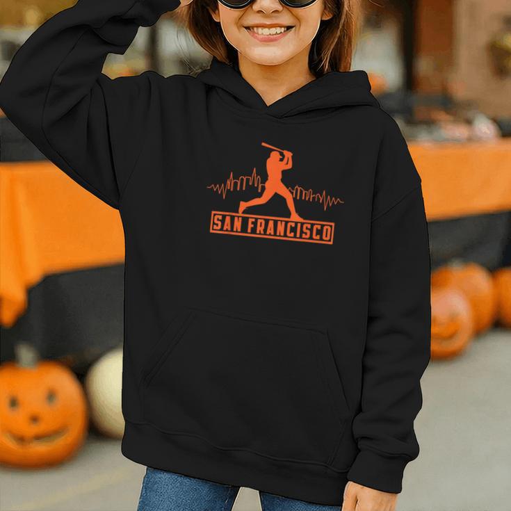 San Francisco Lovers Skyline Retro Baseball Heartbeat Men Graphic Youth Hoodie San Francisco Lovers Skyline Retro Baseball Heartbeat Men Graphic Youth Hoodie
