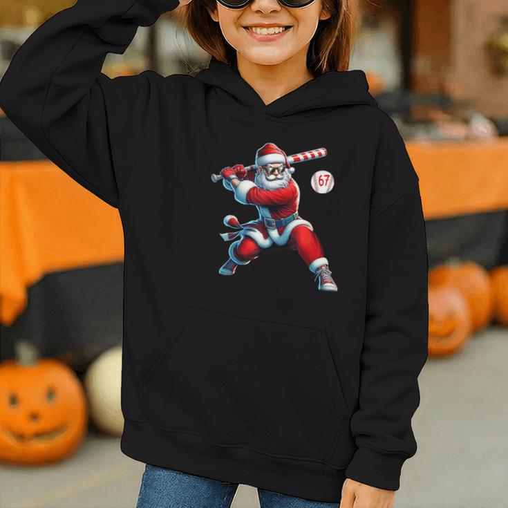Santa Baseball Six Seven 6 7 Meme Christmas Men Boys Player Graphic Youth Hoodie