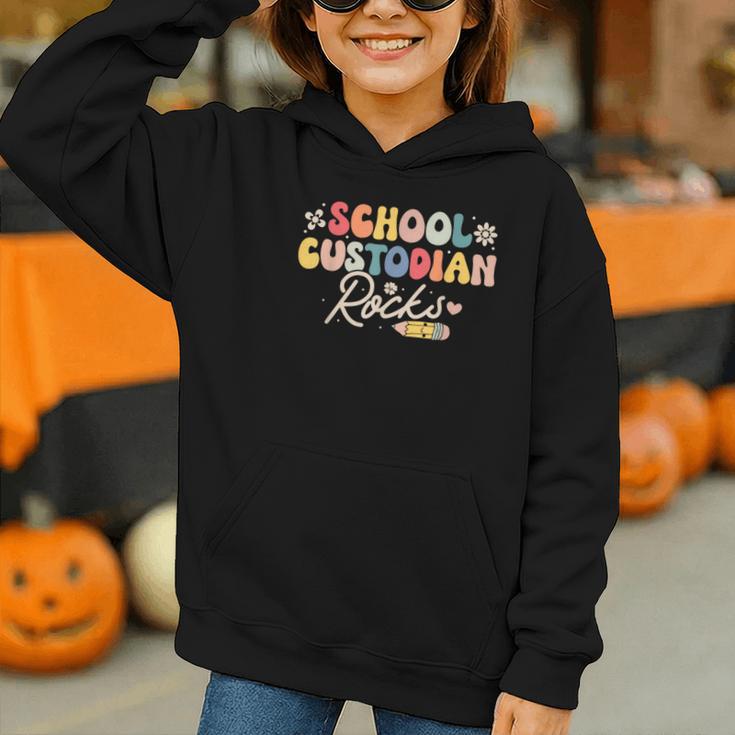 School Custodian Rocks Shirt Back To School Groovy Graphic Youth Hoodie School Custodian Rocks Shirt Back To School Groovy Graphic Youth Hoodie