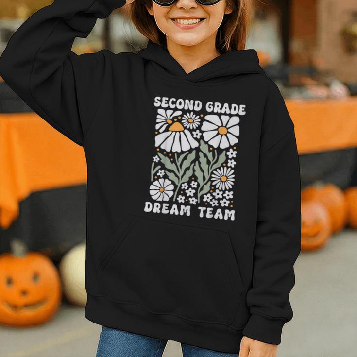 Second Grade Dream Team Back To School Boho Flower 2nd Grade Graphic Youth Hoodie Second Grade Dream Team Back To School Boho Flower 2nd Grade Graphic Youth Hoodie
