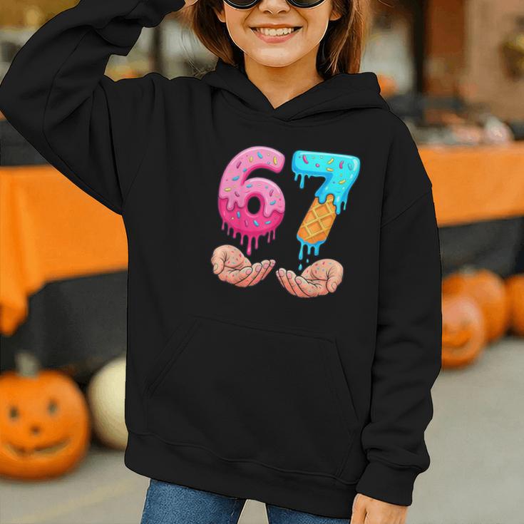 Six Seven 6-7 Baseball Ice Cream Drip 67 Meme Hands Graphic Youth Hoodie Six Seven 6-7 Baseball Ice Cream Drip 67 Meme Hands Graphic Youth Hoodie