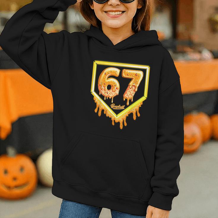 Six Seven 67 Meme Gen Alpha Slang Baseball 101 Graphic Youth Hoodie Six Seven 67 Meme Gen Alpha Slang Baseball 101 Graphic Youth Hoodie