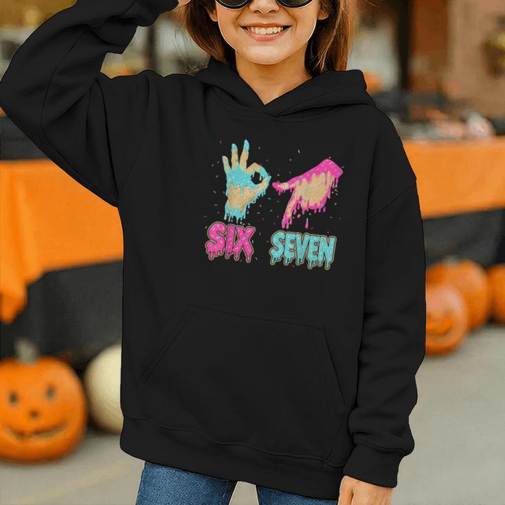 Six Seven 67 Meme Ice Cream Drip Baseball For Boy Kids Graphic Youth Hoodie