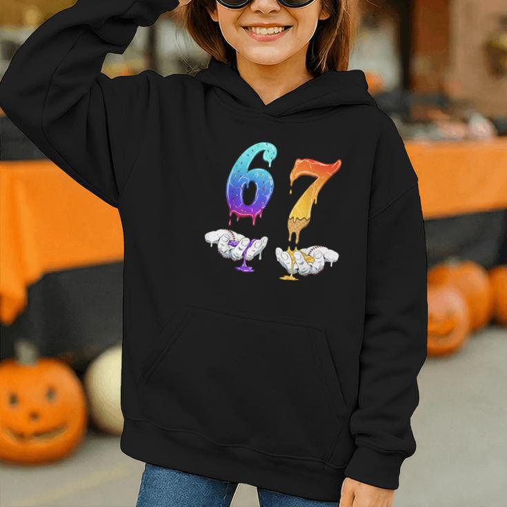 Six Seven Ice Cream Drip Cool Meme 67 Number Baseball Graphic Youth Hoodie Six Seven Ice Cream Drip Cool Meme 67 Number Baseball Graphic Youth Hoodie