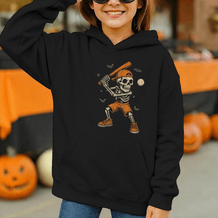 Skeleton Baseball Player Costume Halloween Men Boys Graphic Youth Hoodie
