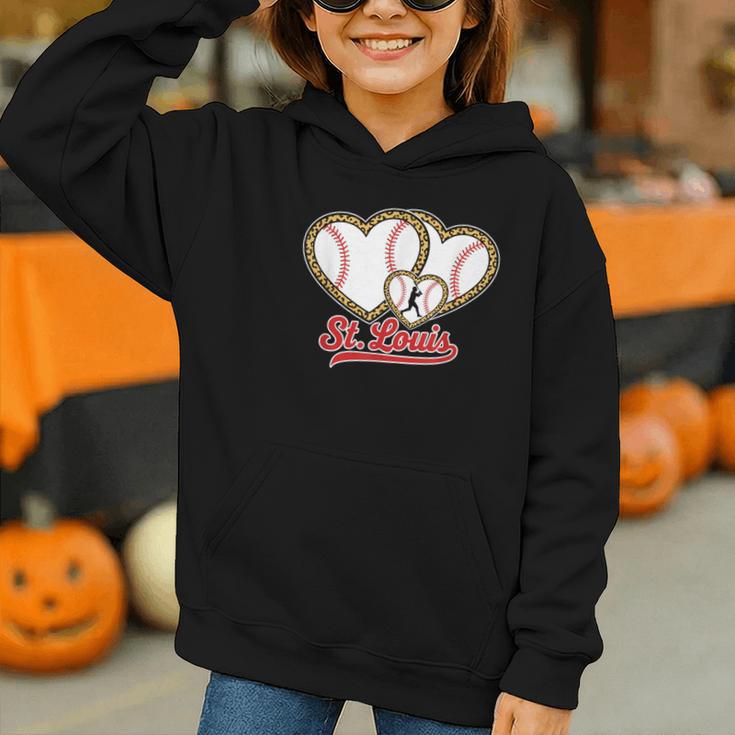 St Louis Leopard Heart Baseball Batter Boys Fan Graphic Youth Hoodie St Louis Leopard Heart Baseball Batter Boys Fan Graphic Youth Hoodie