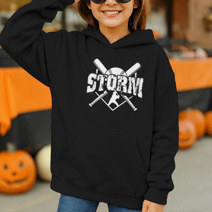 Storm Baseball Back To School Spirit Graphic Youth Hoodie