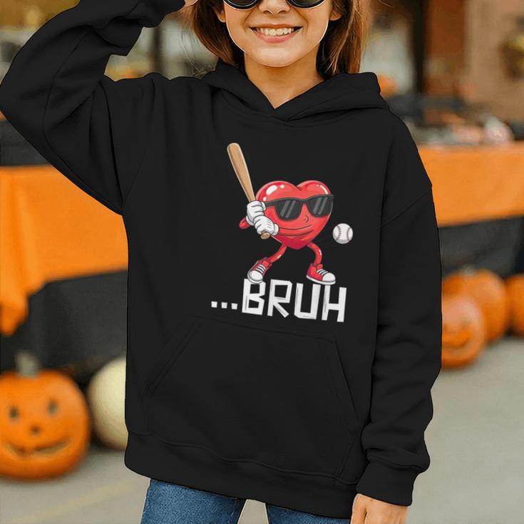 Valentines Bruh Red Heart Playing Baseball Men Boys Kids Graphic Youth Hoodie Valentines Bruh Red Heart Playing Baseball Men Boys Kids Graphic Youth Hoodie