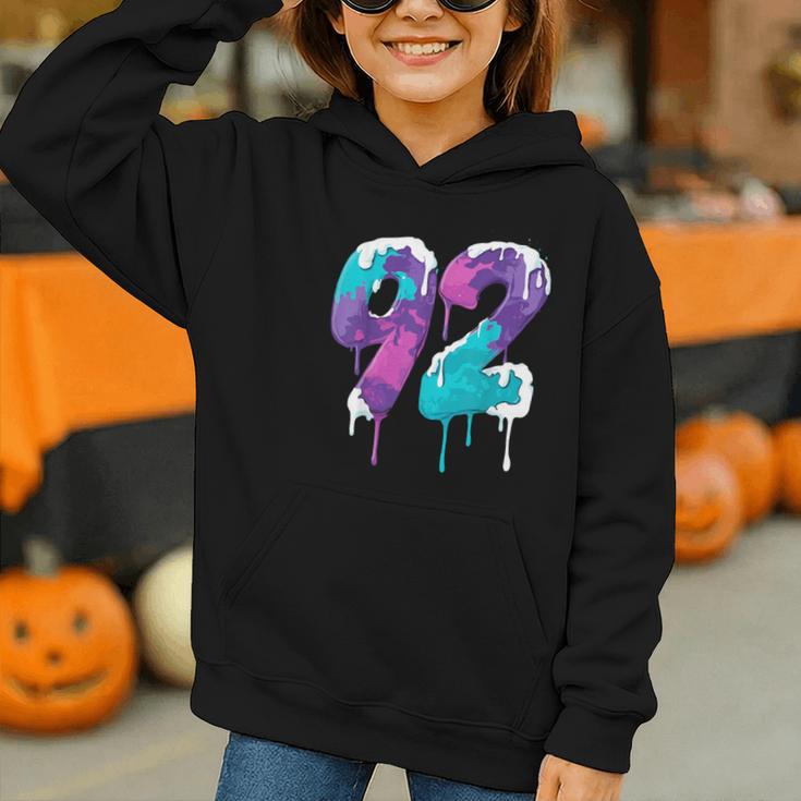 Vintage Baseball 92 Number Graphic Youth Hoodie