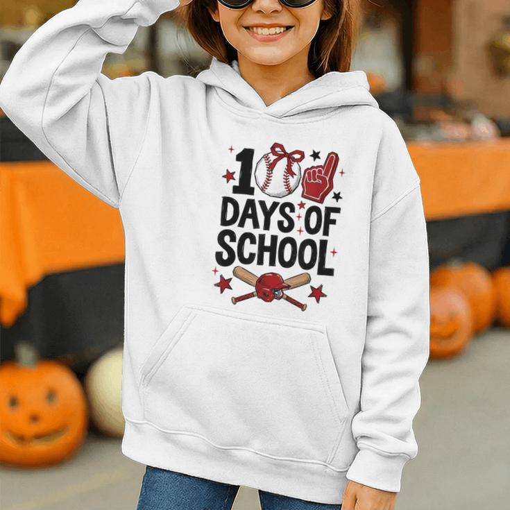 100 Days Of School Coquette Bow Baseball 100th Day Girl Kid Graphic Youth Hoodie