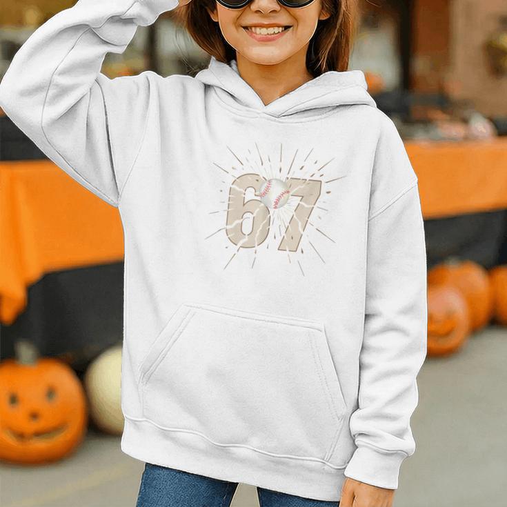 Baseball 67 Six Seven Meme Number Graphic Youth Hoodie Baseball 67 Six Seven Meme Number Graphic Youth Hoodie