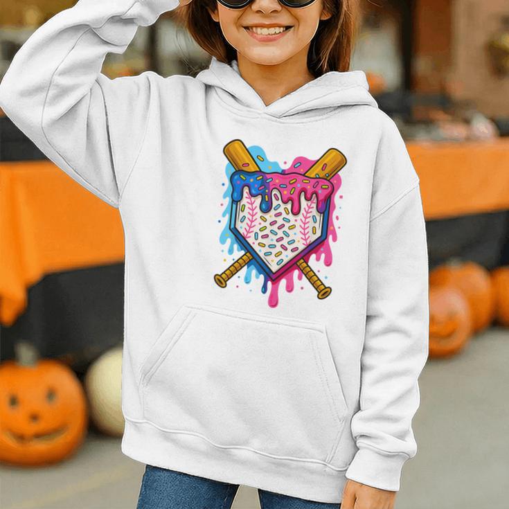 Baseball Boys Ice Cream Drip Baseball Graphic Youth Hoodie