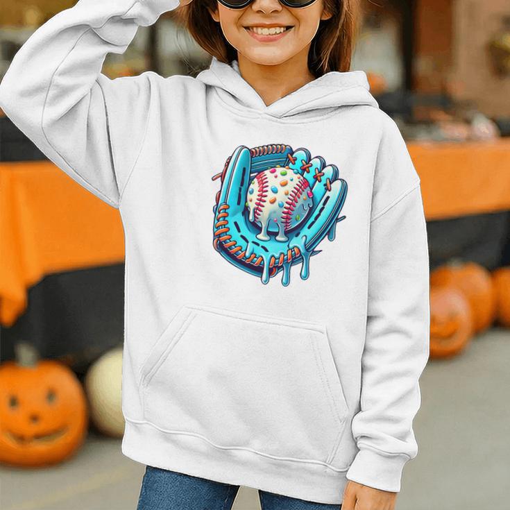 Baseball Drip Ice Cream Sprinkles Baseball Player Premium Tri-Blend Graphic Youth Hoodie