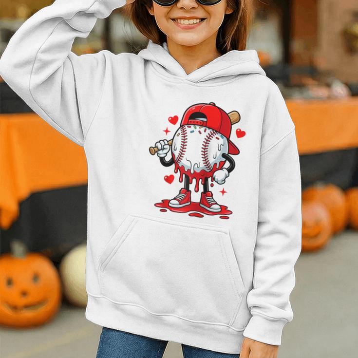 Baseball Drip Icecream Apparel Youth Boy Valentine Raglan Baseball Tee Graphic Youth Hoodie