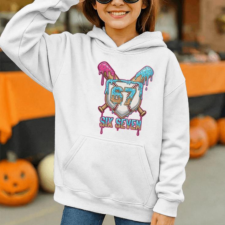 Baseball Drip Number 67 Player 6-7 Six Seven Meme Gen Alpha Graphic Youth Hoodie Baseball Drip Number 67 Player 6-7 Six Seven Meme Gen Alpha Graphic Youth Hoodie