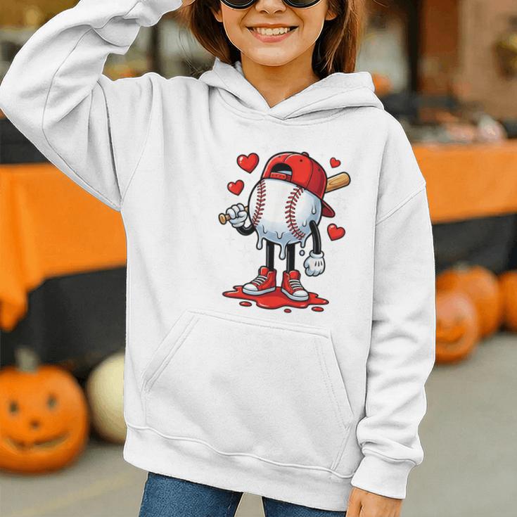 Baseball Ice Cream Drip Valentines Day Sports For Kids Boys Graphic Youth Hoodie Baseball Ice Cream Drip Valentines Day Sports For Kids Boys Graphic Youth Hoodie