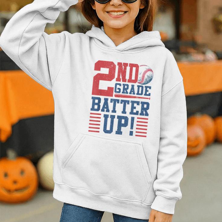 Baseball Second Grade Back To School 2nd Grade Batter Up Graphic Youth Hoodie Baseball Second Grade Back To School 2nd Grade Batter Up Graphic Youth Hoodie