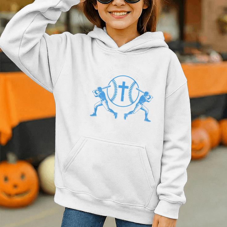 Boys Baseball Christian-Shirt Softball I Can Do All Things Graphic Youth Hoodie