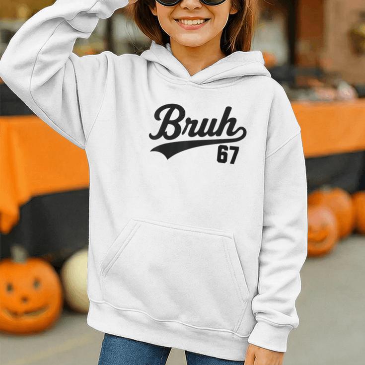 Bruh Baseball Style Number 67 Sports Bro Slang Meme Brother Graphic Youth Hoodie