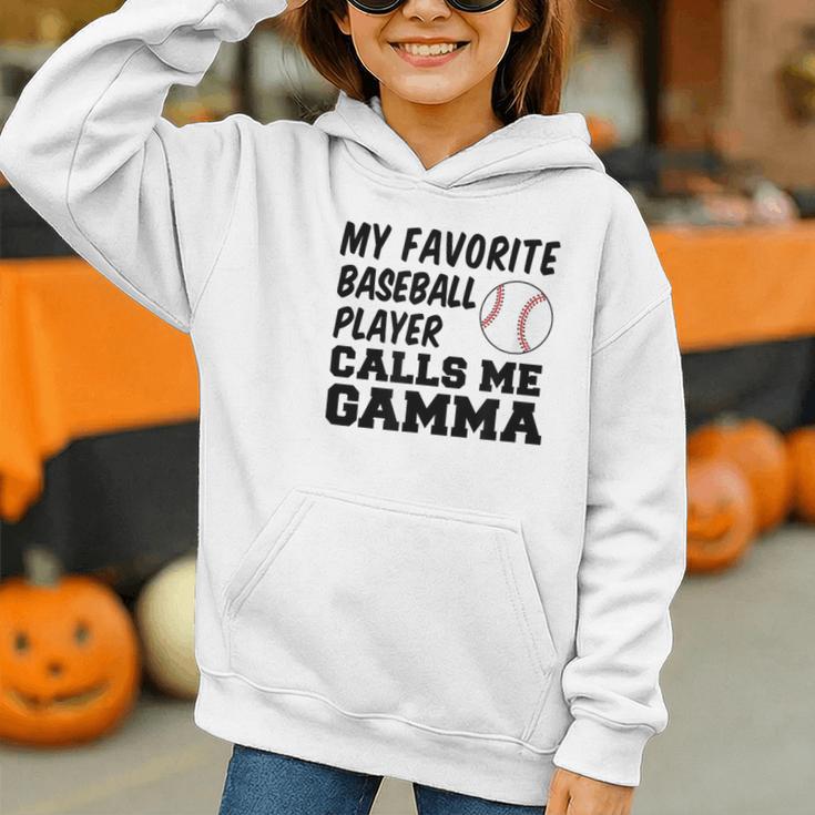 My Favorite Baseball Player Calls Me Gamma Graphic Youth Hoodie