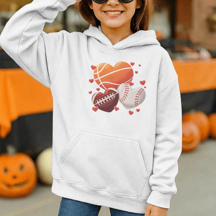 Football Basketball Baseball Heart Valentine Boys Men Kid Graphic Youth Hoodie Football Basketball Baseball Heart Valentine Boys Men Kid Graphic Youth Hoodie
