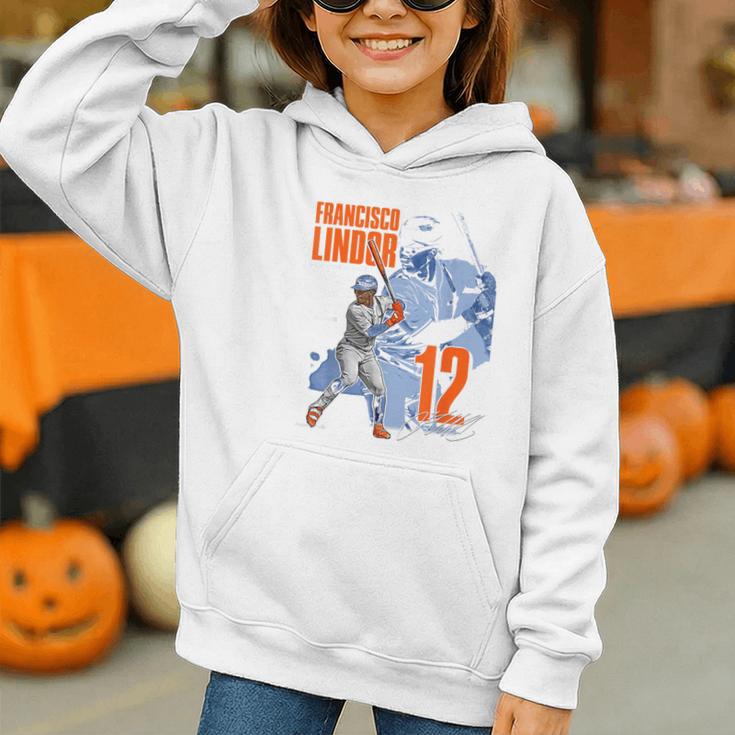 Francisco Lindor New York M Baseball Players MLBFLI304N Graphic Youth Hoodie