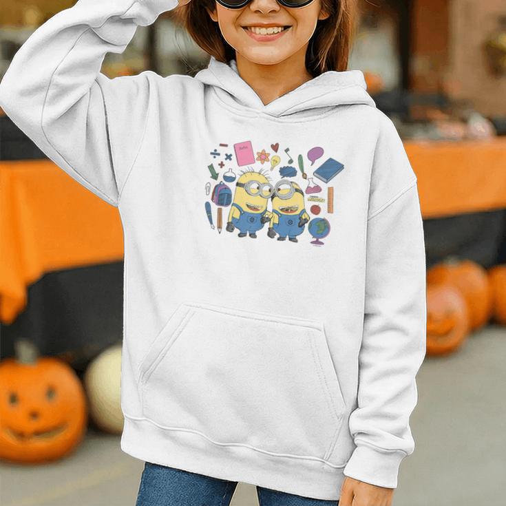 Minions Back To School Sketched Graphic Youth Hoodie