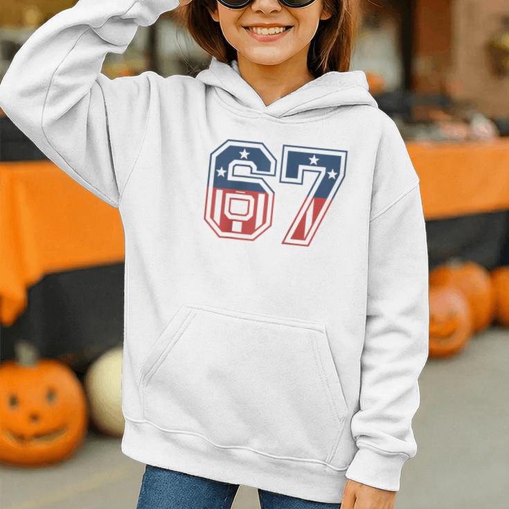 Number 67 USA Raglan Baseball Tee Graphic Youth Hoodie