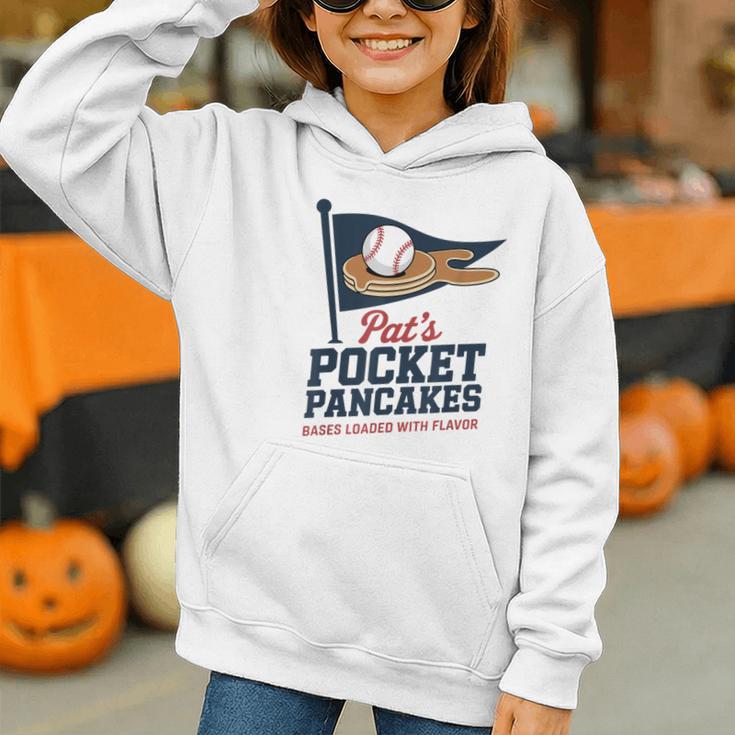 Pat's Pocket Pancakes Flag Baseball On Pancake Graphic Youth Hoodie