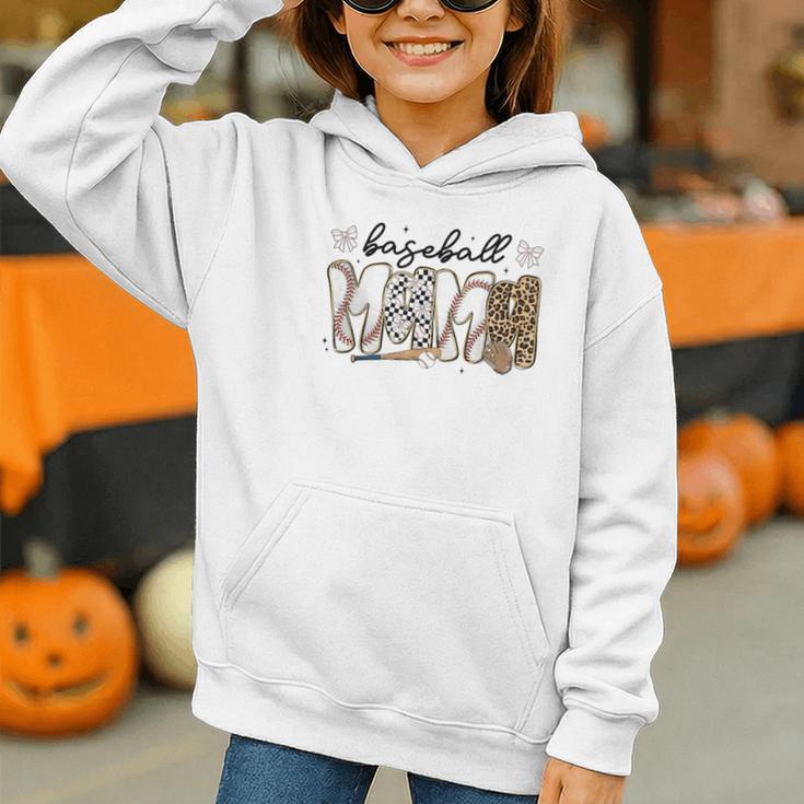 Preppy Baseball Mama Coquette Bow Game Day Mom Mother Graphic Youth Hoodie Preppy Baseball Mama Coquette Bow Game Day Mom Mother Graphic Youth Hoodie