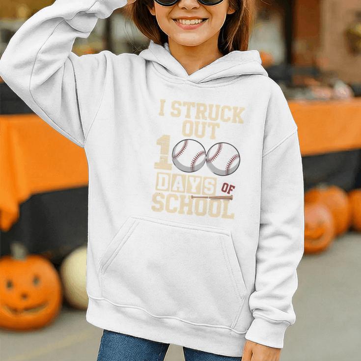 I Struck Out 100 Days Of School Baseball Fan Students Batter Premium Tri-Blend Graphic Youth Hoodie I Struck Out 100 Days Of School Baseball Fan Students Batter Premium Tri-Blend Graphic Youth Hoodie