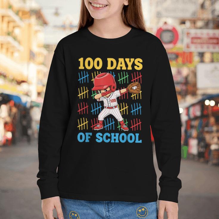 100 Days Of School Baseball Bat 100th Day Of School Boys Youth Long Sleeve Tee 100 Days Of School Baseball Bat 100th Day Of School Boys Youth Long Sleeve Tee