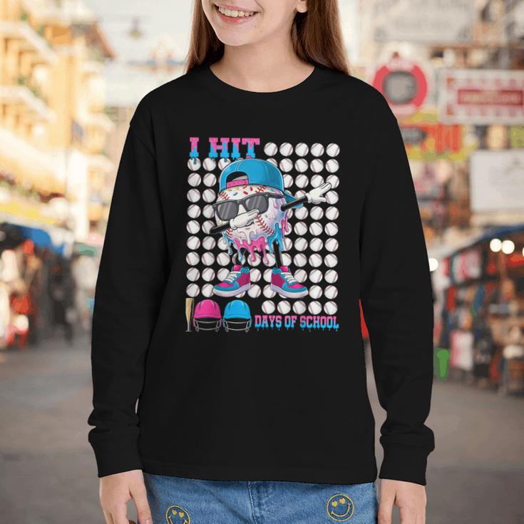 100 Days Of School Baseball Drip Boys Kids 100th Day School Youth Long Sleeve Tee 100 Days Of School Baseball Drip Boys Kids 100th Day School Youth Long Sleeve Tee