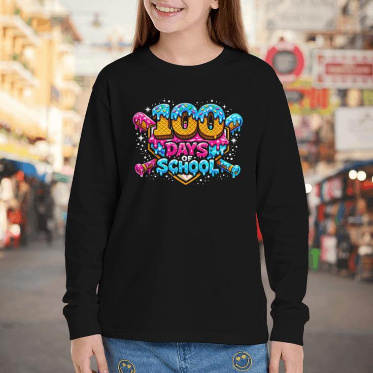 100 Days Of School Baseball Drip Ice Cream Costume Teachers Youth Long Sleeve Tee 100 Days Of School Baseball Drip Ice Cream Costume Teachers Youth Long Sleeve Tee